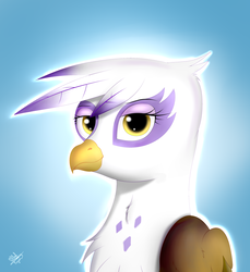 Size: 2200x2400 | Tagged: safe, artist:ollofkyser, gilda, griffon, g4, bust, high res, looking at you, portrait