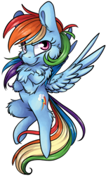 Size: 2967x4913 | Tagged: safe, artist:cutepencilcase, rainbow dash, pegasus, pony, g4, backwards cutie mark, cheek fluff, chest fluff, crossed arms, female, flying, looking at you, mare, simple background, solo, transparent background, wings