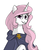 Size: 1390x1663 | Tagged: safe, artist:lunarcakez, princess celestia, pony, g4, cloak, clothes, cutie mark accessory, cutie mark on clothes, female, horn, looking at you, pin, pink mane, pink-mane celestia, simple background, solo, white background, younger