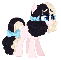 Size: 387x383 | Tagged: safe, artist:kittyx-galaxy, oc, oc only, earth pony, pony, bow, female, hair bow, mare, simple background, solo, tail bow, transparent background