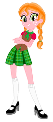 Size: 294x668 | Tagged: safe, artist:dashiepower, artist:haleyc4629, oc, oc only, oc:valley meadow, fanfic:lost in butterscotchland, equestria girls, g4, base used, long time friend, scottish, simple background, solo, white background