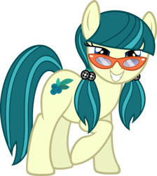 Size: 4034x4500 | Tagged: safe, artist:slb94, juniper montage, pony, equestria girls, equestria girls specials, g4, absurd resolution, equestria girls ponified, female, glasses, looking at you, ponified, raised hoof, simple background, solo, transparent background, vector