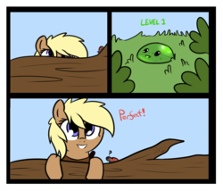Size: 1453x1243 | Tagged: safe, artist:cutelewds, oc, oc only, earth pony, insect, pony, comic:lewdborne, comic, slime, text
