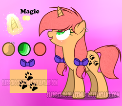 Size: 1924x1672 | Tagged: safe, artist:sleppchocolatemlp, oc, oc only, oc:sweet strawberry, pony, unicorn, female, magic, mare, reference sheet, solo, watermark