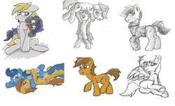 Size: 1063x646 | Tagged: safe, artist:pzkratzer, oc, oc only, bat pony, merpony, pony, blood, butt, flockmod, hug, male, plot, shipping