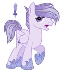 Size: 932x1108 | Tagged: safe, artist:marielle5breda, oc, oc only, oc:crystal sword, pegasus, pony, cutie mark, male, offspring, parent:crystal guard, parent:princess celestia, parent:royal guard, parents:guardlestia, simple background, solo, stallion, transparent background