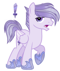 Size: 932x1108 | Tagged: safe, artist:marielle5breda, oc, oc only, oc:crystal sword, pegasus, pony, cutie mark, male, offspring, parent:crystal guard, parent:princess celestia, simple background, solo, stallion, transparent background