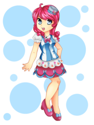 Size: 1500x2000 | Tagged: safe, artist:shlebby, pinkie pie, human, g4, clothes, dignified wear, dress, female, gala dress, humanized, looking at you, simple background, solo, transparent background