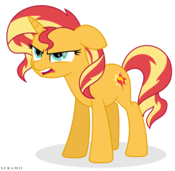 Size: 5929x5786 | Tagged: safe, artist:suramii, sunset shimmer, pony, unicorn, g4, absurd resolution, annoyed, female, mare, movie accurate, open mouth, simple background, solo, transparent background