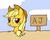 Size: 600x480 | Tagged: safe, artist:yosixi, applejack, earth pony, pony, g4, female, mare, pun, sign, solo