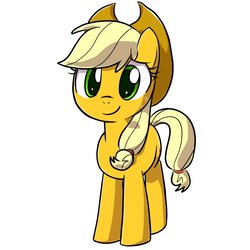 Size: 800x800 | Tagged: safe, artist:yosixi, applejack, earth pony, pony, g4, cowboy hat, female, hat, mare, simple background, solo, white background