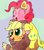 Size: 800x900 | Tagged: safe, artist:yosixi, applejack, pinkie pie, pony, g4, scare master, animal costume, applelion, cat ears, clothes, costume, duo