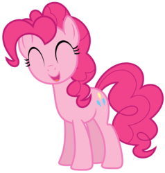 Size: 6095x6402 | Tagged: safe, artist:estories, pinkie pie, earth pony, pony, g4, ^^, absurd resolution, cute, diapinkes, eyes closed, female, happy, simple background, solo, transparent background, vector