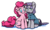 Size: 1000x600 | Tagged: safe, artist:foudubulbe, maud pie, pinkie pie, earth pony, pony, g4, duo, female, mare, pie sisters, siblings, simple background, sisters, sitting, transparent background