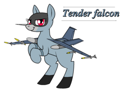 Size: 1128x850 | Tagged: safe, artist:pencil bolt, oc, oc only, oc:tender falcon, original species, plane pony, pony, f-16 fighting falcon, female, looking at you, plane, red eyes, simple background, smiling, solo, white background