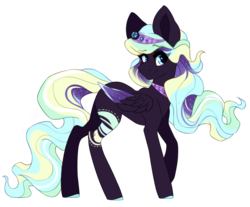 Size: 1750x1450 | Tagged: safe, artist:dustyonyx, oc, oc only, pony, colored hooves, colored wings, ethereal mane, galaxy mane, long mane, long tail, looking at you, markings, multicolored mane, multicolored tail, simple background, solo, tail, transparent background, two toned wings, wings