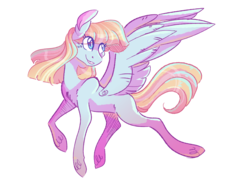 Size: 1600x1200 | Tagged: safe, artist:uunicornicc, helia, pegasus, pony, g4, background pony, cute, female, heliadorable, looking back, mare, simple background, smiling, transparent background