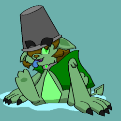 Size: 500x500 | Tagged: safe, artist:ask-wisp-the-diamond-dog, artist:wisp the diamond dog, diamond dog, doggo, ice bucket challenge, paws, underpaw