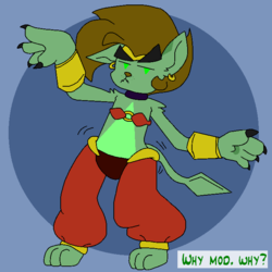 Size: 700x700 | Tagged: safe, artist:wisp the diamond dog, oc, oc only, oc:wisp, diamond dog, genie, belly dance, doggo, joke, shantae