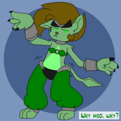 Size: 700x700 | Tagged: safe, artist:wisp the diamond dog, oc, oc only, oc:wisp, diamond dog, genie, alternate color palette, belly dance, doggo, joke, shantae