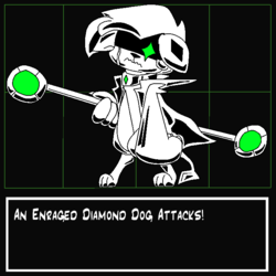 Size: 700x700 | Tagged: safe, artist:ask-wisp-the-diamond-dog, artist:wisp the diamond dog, diamond dog, doggo, staff, undertale