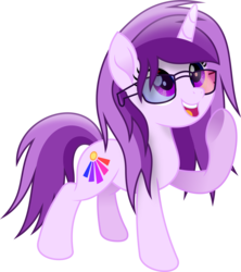 Size: 5944x6703 | Tagged: safe, artist:livehotsun, oc, oc only, oc:purple eye, pony, unicorn, g4, absurd resolution, female, glasses, mare, movie accurate, open mouth, raised hoof, simple background, solo, sunglasses, transparent background, underhoof