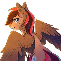 Size: 2160x2160 | Tagged: safe, artist:fensu-san, oc, oc only, oc:ducheved, pegasus, pony, high res, looking at you, looking back, looking back at you, male, simple background, solo, stallion, white background