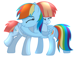 Size: 1344x1008 | Tagged: safe, artist:sapphireartemis, rainbow dash, windy whistles, pegasus, pony, g4, cute, daaaaaaaaaaaw, dashabetes, duo, eyes closed, female, heartwarming, hug, like mother like daughter, like parent like child, mare, mother and daughter, simple background, story in the source, transparent background, white outline, windybetes
