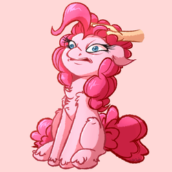 Size: 1024x1024 | Tagged: safe, artist:witchtaunter, pinkie pie, earth pony, human, pony, g4, bad touch, behaving like a cat, chest fluff, disembodied hand, disgusted, ech, faic, female, floppy ears, fluffy, hand, human on pony petting, leg fluff, mare, missing cutie mark, nonconsensual, petting, ponk, shoulder fluff, simple background, sitting, unshorn fetlocks