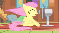 Size: 1920x1080 | Tagged: safe, artist:pokerface3699, fluttershy, pony, g4, animated, cute, fan, female, filly, filly fluttershy, shyabetes, solo, sound, webm, yay, younger, youtube link