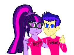 Size: 1024x768 | Tagged: safe, artist:bigpurplemuppet99, flash sentry, sci-twi, twilight sparkle, equestria girls, g4, female, male, ship:flashlight, ship:sci-flash, shipping, simple background, straight, transparent background