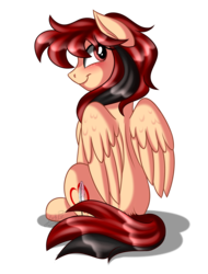 Size: 1900x2500 | Tagged: safe, artist:jack-pie, oc, oc only, oc:jack pie, pegasus, pony, female, looking back, mare, rear view, simple background, smiling, transparent background