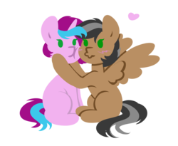 Size: 3401x2785 | Tagged: safe, artist:amazing-artsong, oc, oc only, pegasus, pony, unicorn, female, heart, high res, lesbian, mare, pictogram, simple background, transparent background