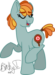 Size: 666x909 | Tagged: safe, artist:binkyt11, derpibooru exclusive, oc, oc only, oc:eileen hunt, earth pony, pony, 2017, balancing, eyebrows, eyes closed, female, mare, simple background, solo, tail wrap, transparent background, wip