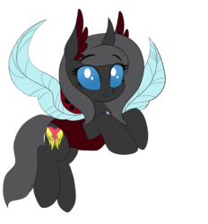 Size: 2053x2217 | Tagged: safe, artist:ondrea, oc, oc only, oc:savvy, changedling, changeling, dark changedling, ladybug, ladybug changeling, changeling oc, cuteling, female, high res, simple background, solo, transparent background