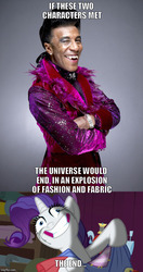 Size: 500x948 | Tagged: safe, rarity, g4, cat (red dwarf), crossover, faic, fashion, meme, red dwarf, this will end in fashion, universe, why i'm creating a gown darling