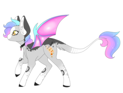 Size: 1024x768 | Tagged: safe, artist:kiara-kitten, oc, oc only, oc:crystal, bat pony, pony, colored wings, female, mare, multicolored wings, simple background, solo, transparent background