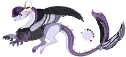 Size: 1500x680 | Tagged: safe, artist:bijutsuyoukai, oc, oc only, oc:nevermore, draconequus, clothes, male, offspring, parent:discord, parent:inky rose, simple background, solo, transparent background, white outline