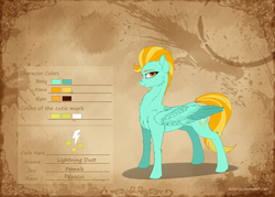 Size: 4200x3000 | Tagged: safe, artist:skitsroom, lightning dust, pegasus, pony, g4, female, mare, reference sheet, solo