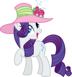 Size: 3000x3213 | Tagged: safe, artist:cloudy glow, rarity, pony, unicorn, g4, trade ya!, female, flower, hat, high res, mare, simple background, solo, transparent background, vector