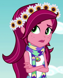 Size: 430x529 | Tagged: safe, screencap, gloriosa daisy, equestria girls, g4, my little pony equestria girls: legend of everfree, clothes, cropped, female, scarf, solo
