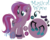 Size: 521x422 | Tagged: safe, artist:marielle5breda, oc, oc only, oc:magical wave, pony, unicorn, cutie mark background, earbuds, female, magical lesbian spawn, mare, music notes, offspring, parent:tempest shadow, parent:vinyl scratch, reference sheet, simple background, solo, transparent background, wristband