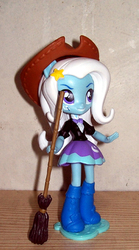 Size: 555x999 | Tagged: safe, trixie, equestria girls, g4, broom, doll, equestria girls minis, female, irl, photo, toy