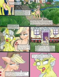 Size: 1950x2550 | Tagged: safe, artist:tillie-tmb, applejack, granny smith, earth pony, pony, comic:the amulet of shades, g4, comic, traditional art