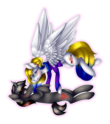 Size: 2190x2453 | Tagged: safe, artist:liamsartworld, oc, oc only, pegasus, pony, unicorn, clothes, commission, glasses, high res, holiday, oc x oc, shipping, simple background, transparent background, valentine's day