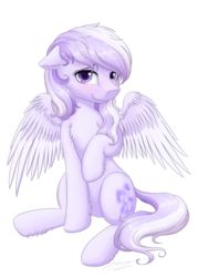 Size: 1024x1365 | Tagged: safe, artist:novaintellus, oc, oc only, oc:starstorm slumber, pegasus, pony, blushing, chest fluff, cute, female, floppy ears, leg fluff, looking at you, mare, ocbetes, simple background, sitting, smiling, solo, spread wings, transparent background, wings