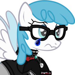 Size: 500x500 | Tagged: safe, artist:lightningbolt, derpibooru exclusive, edit, editor:watermelon changeling, lightning bolt, white lightning, pegasus, pony, g4, choker, clandestine industries, clothes, confused, crying, emo, exploitable bolt, female, fingerless gloves, flying, glasses, gloves, jewelry, league of legends, mare, minecraft, my chemical romance, necklace, panic! at the disco, shirt, show accurate, simple background, solo, spread wings, t-shirt, undershirt, vector, white background, wings, wristband