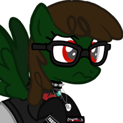 Size: 500x500 | Tagged: safe, artist:lightningbolt, derpibooru exclusive, edit, lightning bolt, white lightning, pegasus, pony, g4, choker, clandestine industries, clothes, confused, crying, emo, exploitable bolt, female, fingerless gloves, flying, frown, glasses, gloves, jewelry, mare, minecraft, my chemical romance, necklace, panic! at the disco, shirt, simple background, solo, spread wings, t-shirt, transparent background, undershirt, vector, wavy mouth, wide eyes, wings, wristband