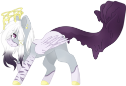 Size: 3000x2048 | Tagged: safe, artist:cinnamontee, oc, oc only, goo pony, original species, female, halo, high res, mare, simple background, solo, transparent background, wings