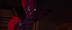 Size: 1920x804 | Tagged: safe, screencap, tempest shadow, pony, unicorn, g4, my little pony: the movie, broken horn, eye scar, female, horn, mare, open mouth, scar, solo